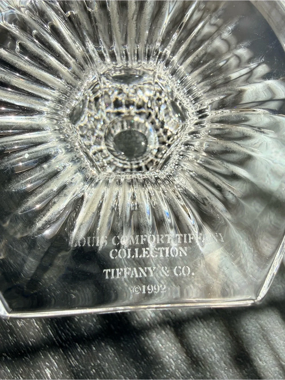 Pair Tiffany Louis Comfort Collection Crystal Pleated Candle Holders